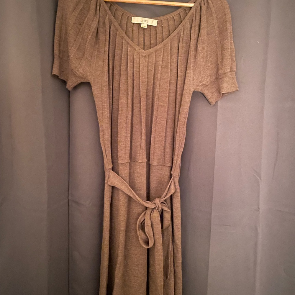 LOFT Women's Brown Knit Dress